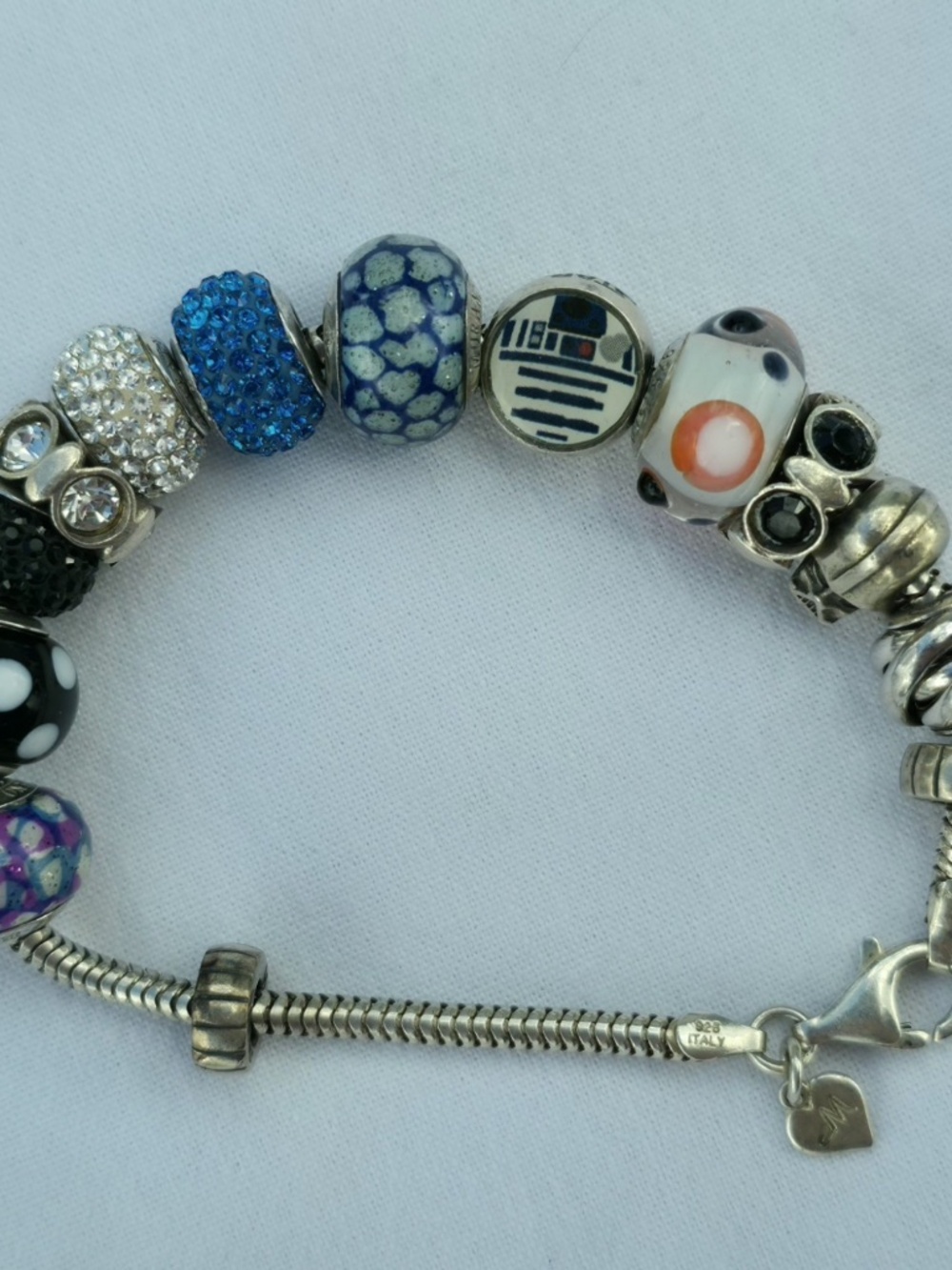Michael Anthony 925 Sterling Silver Italian 14 Charm Bracelet 7.5 Inch Star Wars
